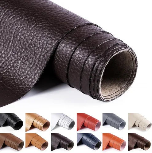 Miniatura 8 de ANMINY Tela de cuero sintético de vinilo de 54" de ancho para tapicería por yarda de 0.7MM de espesor, cuero PU suave para exteriores