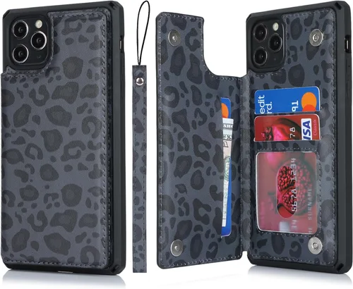 Miniatura 16 de Cavor Funda para iPhone 11 Pro Max con tarjetero, cartera con tarjetero y tarjetero para tarjetas de crédito para iPhone11ProMax