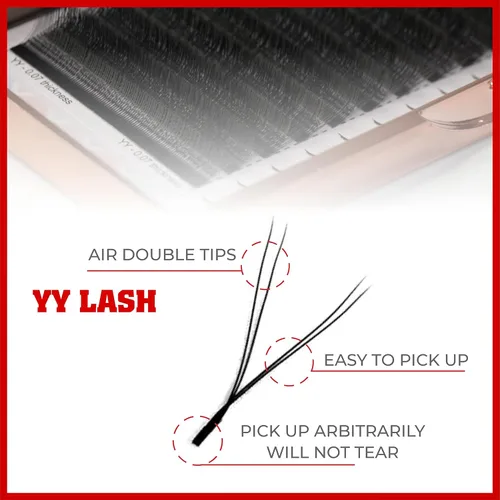Miniatura 3 de THE LASH SUPPLY YY - Extensiones de pestañas híbridas profesionales, rizo C/D, 0.354-0.591 in de longitud, 0.07 de grosor, pestañas postizas negras