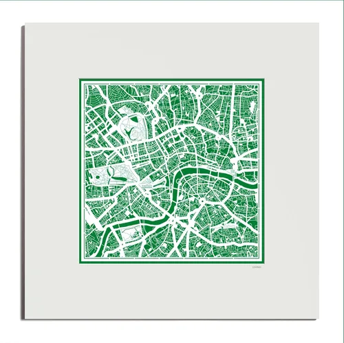 Miniatura 21 de O3 Design Studio Mapa de corte de papel Madrid negro mate de 20 x 20 pulgadas