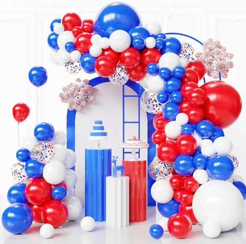 Miniatura 10 de Kit de arco de globos negros y plateados, 130 guirnaldas de globos negros metálicos, globos de látex plateados metálicos de diferentes tamaños