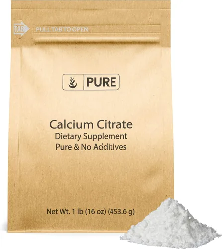 Pure Original Ingredients Citrato de calcio (1 lb) Suplemento de calcio, sin aditivos ni rellenos
