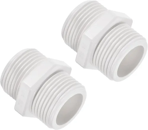 Miniatura 6 de M METERXITY Paquete de 4 accesorios de tubería de rosca macho de PVC – conector de manguera adaptador de rosca macho hexagonal G1/2, adaptador