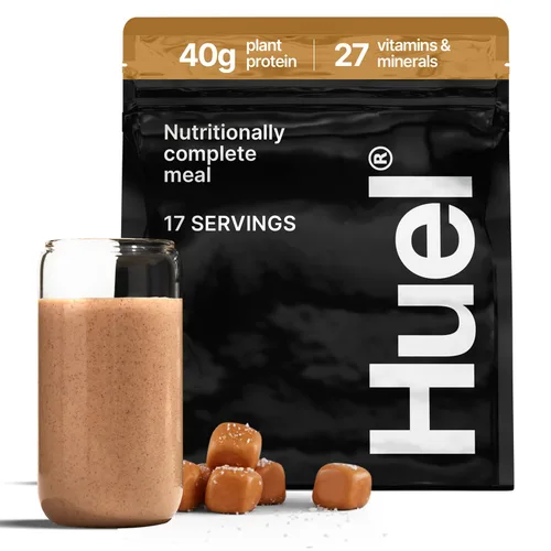 Huel Edición Negra | Polvo de Proteína Vegano de 40g con Caramelo Salado | Comida Nutricionalmente Completa | 27 Vitaminas y Minerales, Sin Gluten |