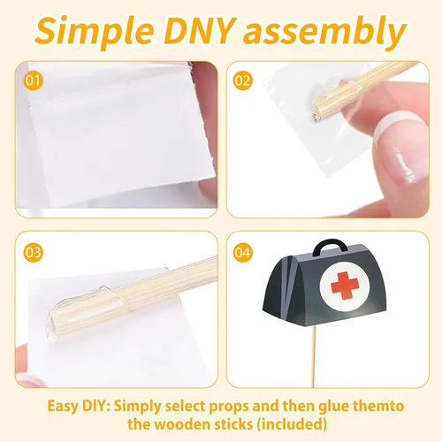 Miniatura 4 de Kit de 40 accesorios profesionales para cabina de fotos médicas para eventos de adultos, celebraciones de oficina dental, graduación de médico