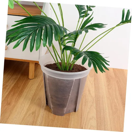 Miniatura 5 de Yardwe Paquete de 2 macetas de plástico para interiores para suculentas y cactus de fácil visualización para decoración de oficina en casa
