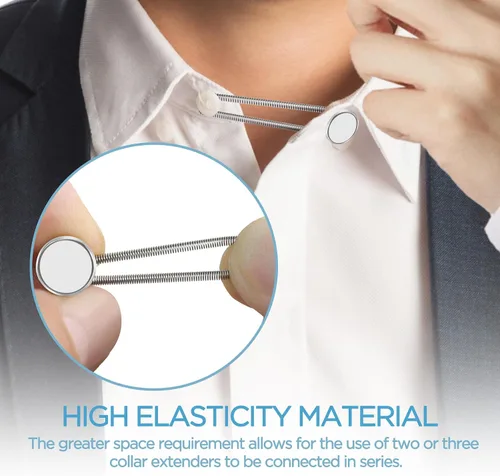 Miniatura 3 de 12 extensores de botón de cuello de camisa para camisas de vestir para hombres, extensor de botón de cuello cómodo, también funciona como extensores