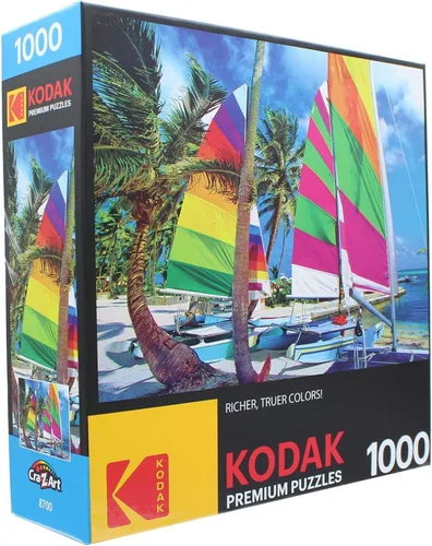 Miniatura 2 de RoseArt - Kodak Premium - Boats in Port Kouloura, Corfú, Grecia - Rompecabezas de 1000 piezas para adultos