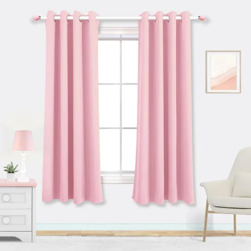 Miniatura 7 de Mrs.Naturall Cortinas Azul Real para Dormitorio, Cortinas Opacas Cortas Medianas Azul Cobalto para Cocina Decoración de Habitación de Adolescentes