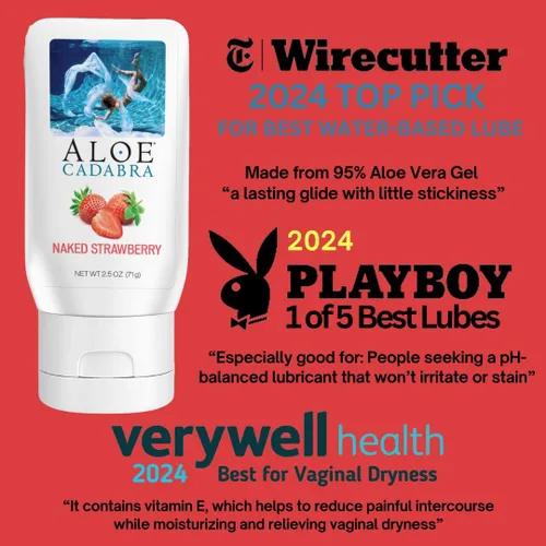 Miniatura 2 de Aloe Cadabra Lubricante personal con sabor e hidratante vaginal, lubricante orgánico de aloe comestible para hombres, mujeres y parejas, no mancha