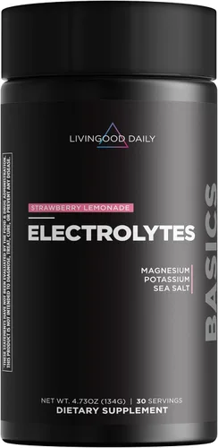 Livingood Daily Electrolitos en polvo, mezcla de bebida hidratante de electrolitos con vitamina C, magnesio, taurina y sal marina, suplemento de