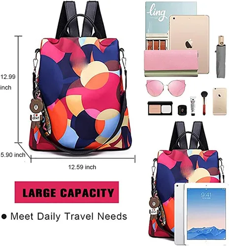Miniatura 2 de Mochila impermeable antirrobo para mujer, de día, ligera, para la escuela