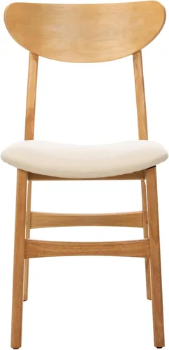 Safavieh Home Lucca - Silla de comedor con cojín retro natural y blanco, juego de 2 natural / blanco