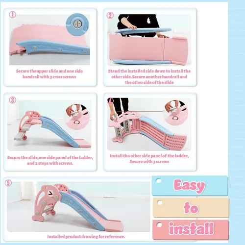 Miniatura 9 de TOBBI - Tobogán para niños, para interiores y exteriores Rosa