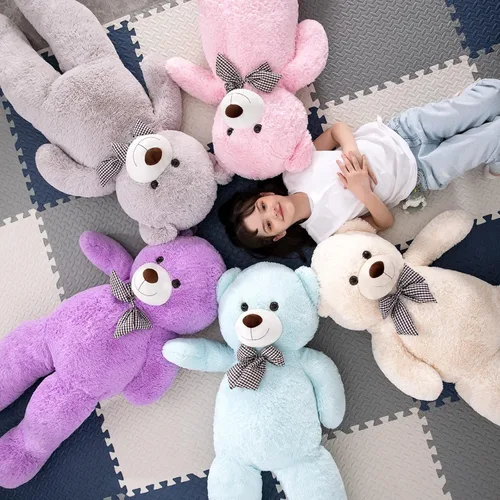 Miniatura 6 de MorisMos Oso de peluche gigante, regalo de oso gigante suave para niñas, novia en San Valentín, Navidad, cumpleaños, 47 pulgadas, azul Azul claro
