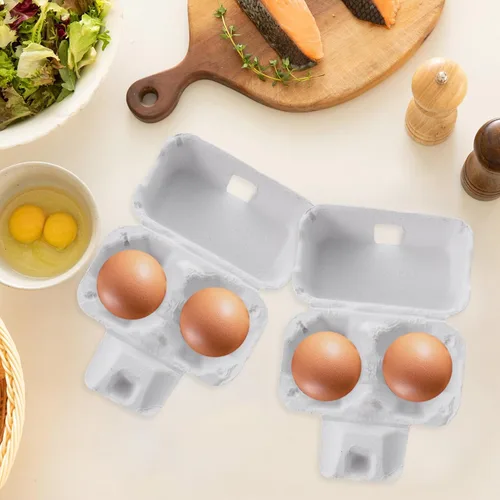 Miniatura 9 de Cartón de huevos de 2 unidades: cajas de papel pequeñas para huevos frescos, cajas de cartón vacías para el mercado de agricultores, manualidades