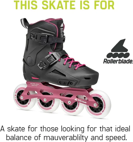 Miniatura 3 de Rollerblade Lightning 90 - Patín en línea urbano para mujer, negro y sangría