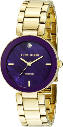 Miniatura 11 de Anne Klein Reloj de pulsera con esfera de diamante genuino para mujer