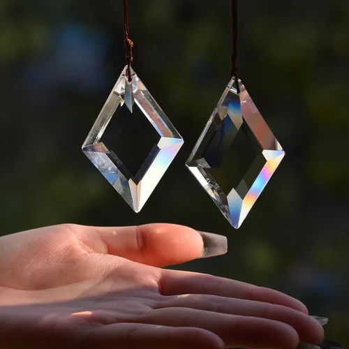 Miniatura 16 de STINO - 2 piezas prismas atrapasoles de bola de cristal de 4cm, atrapasoles colgantes con prisma de vidrio, creador de arcoíris para ventanas