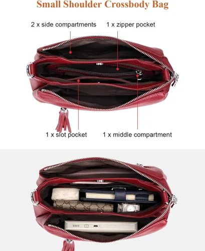 Miniatura 6 de Over Earth Bolsos de cuero para mujer, bolso de hombro pequeño Hobo para mujer