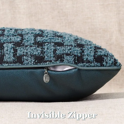Miniatura 4 de Paquete de 2 fundas de almohada lumbar con textura de boucle de 12 x 20 pulgadas, fundas decorativas de piel sintética y suave para sofá, silla