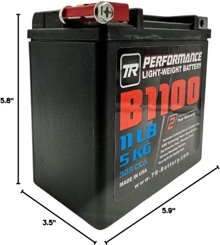 Miniatura 5 de Tomioka Racing Batería de 11.5 libras / 12.0 lbs 5.9 pulgadas (5.906 in) x 3.5 pulgadas (3.898 in) x 5.8 pulgadas (5.827 in). 325 CCA. Reserva de 14