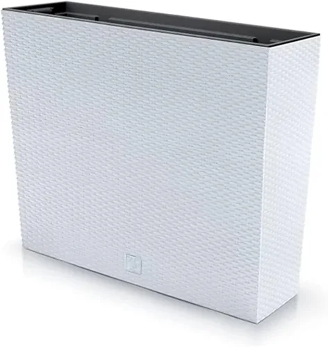 Prosperplast Maceta para caja de tiempo Balcón, Dimensiones (mm) 580x180x498, Blanco, Plástico Ratán
