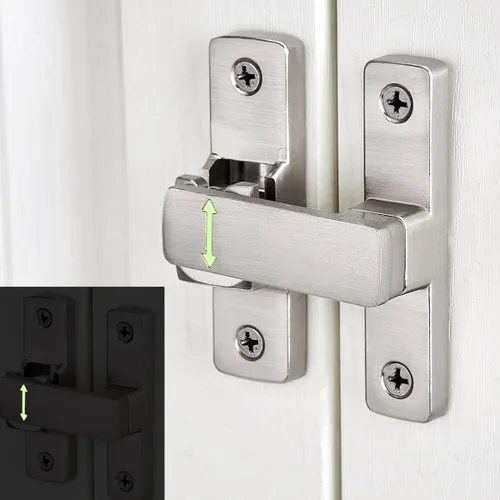 Miniatura 11 de Cerradura de puerta de granero de 90/180°, cierre abatible de aleación de zinc para pestillos de seguridad para puertas de granero, ventanas, Latón