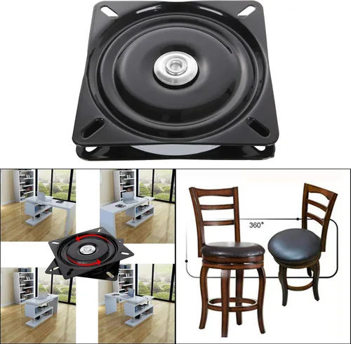Miniatura 6 de Paquete de 2 taburetes de bar resistentes de 6 pulgadas, placa de mecanismo de capacidad de 400 libras para muebles, placa de montaje de base