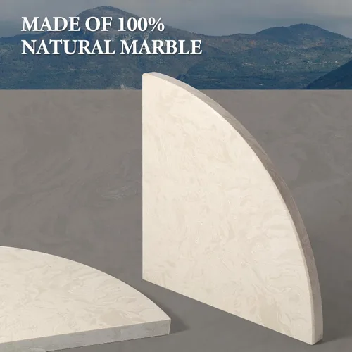 Miniatura 5 de Koville Estante esquinero de mármol natural italiano, 2 unidades de estantes de esquina de mármol montado en la pared, organizador de esquina