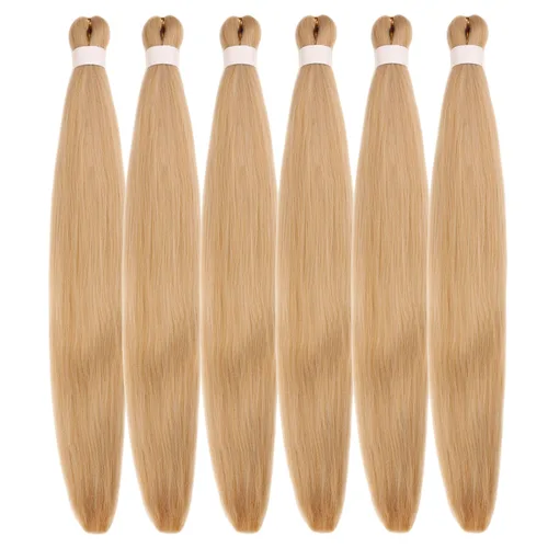 Miniatura 16 de Cabello trenzado verde azulado preestirado, hipoalergénico, sintético, color azul aguamarina, para trenzas y giros, extensiones de cabello largo