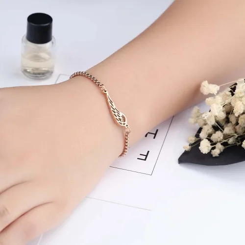 Miniatura 7 de BOBOTUU Stainless Steel Cross Wings Infinity Charm Bracelets for Women Girls Adjustable