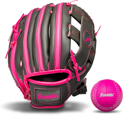 Miniatura 13 de Franklin Sports Kids Baseball Gloves - RTP Youth Teeball Glove + Ball Set - Boys + Girls Teeball Mitt - 9.5" Negro/Plateado