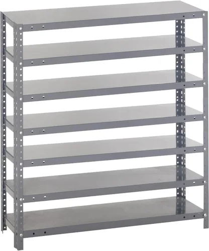 Miniatura 28 de Quantum QSBU-245BK Heavy Duty Shelving Unit with (7) Shelves and (24) QUS245 Black Bins for Garage Warehouse Storage Distribution 400 lb Load