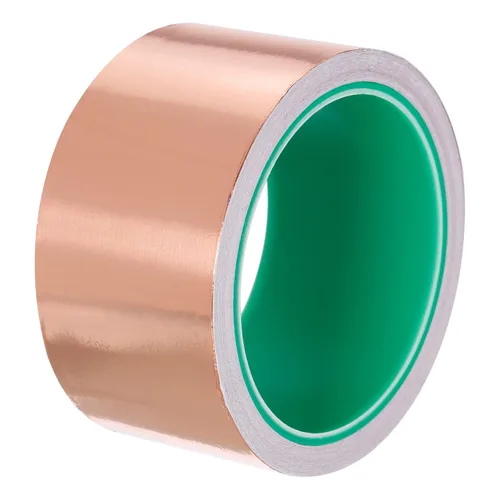 PATIKIL Cinta de lámina de cobre de 1.97 pulgadas x 33 pies, 0.002 in de grosor, adhesivo conductor de doble cara, blindaje EMI para electrónica,