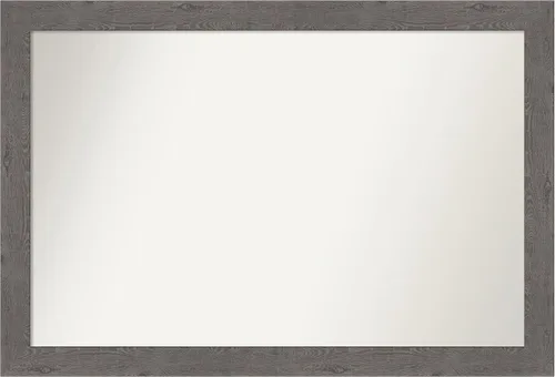 Miniatura 394 de Amanti Art Espejo de baño gris para sobre el fregadero, 31 x 48 pulgadas, espejo de tocador rectangular estrecho de color gris, marco de madera