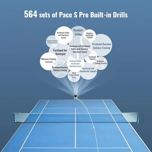 Miniatura 2 de PONGBOT Máquina de pelotas de tenis, aplicación y control remoto, taladros personalizados, capacidad de 150 bolas, máx. 80 mph, más de 80 horas