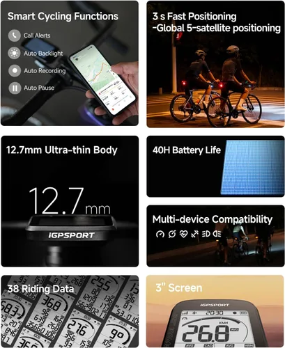 Miniatura 2 de iGPSPORT BSC100MAX GPS Bike Computer, 3 '' Pantalla Auto Start/Stop Custom Data 40H Impermeable Bicicletas Computadora Inalámbrica