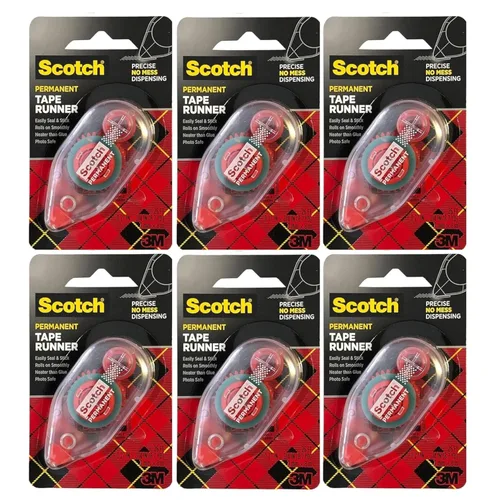 Scotch - Rodillo adhesivo permanente de doble cara de 0.27 pulgadas x 26 pies, cinta recargable sin ácidos, apta para fotos, para álbumes de