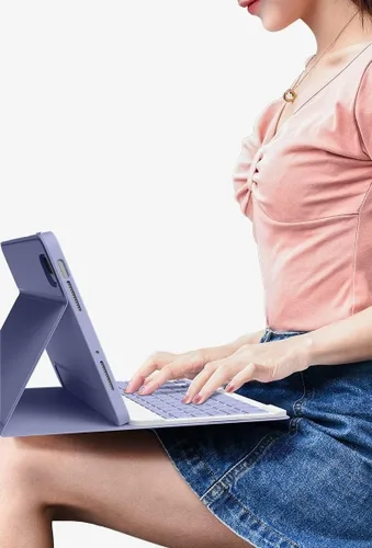 Miniatura 6 de kaitesi Funda para teclado para iPad 9ª 8ª 7ª generación 10.2/ Air 3ª generación Pro 10.5, cubierta inteligente de folio inteligente con teclado