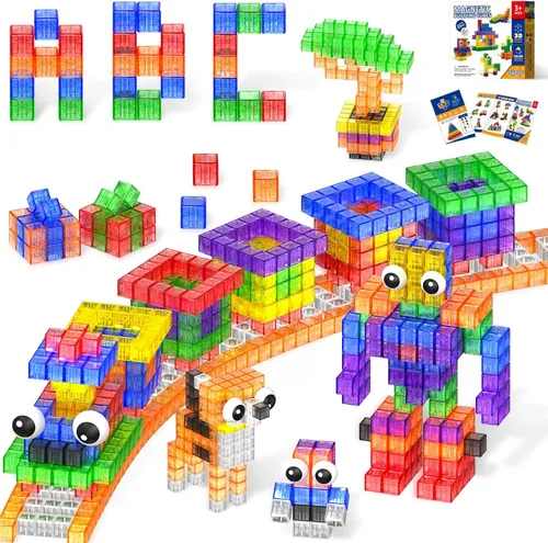 Miniatura 10 de Goody King Bloques Magnéticos Juego de 150 Bloques de Construcción Magnéticos, Imanes Apilables para Niños, Juguete Sensorial para Juguetes