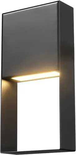 Miniatura 18 de Aplique de pared Globe Electric 60000022 para exterior con LED integrado de 11,5 W, negro mate, acento dorado, 400 lúmenes, 3000 Kelvin, 90 CRI