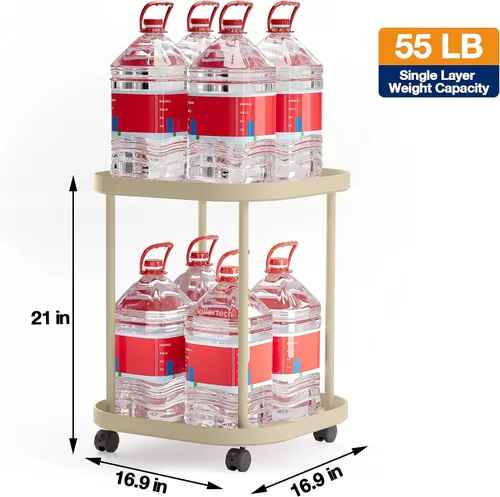 Miniatura 3 de Mesa Lateral con Ruedas, Mesa Auxiliar Sala de Estar Mesa Lateral Móvil de Plástico para Sofá Mesita de Noche Pequeña Dormitorio Caqui