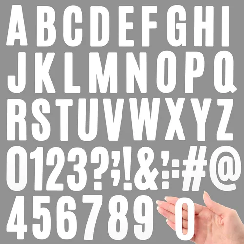 Miniatura 21 de Qilery 32 hojas de 0.5 pulgada de calcomanías de letras y números autoadhesivas, letras de vinilo alfabéticas de gran fuente, etiquetas de números