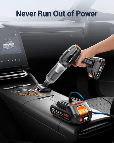 Miniatura 3 de SEALIGHT Aspiradora portátil sin cable, succión de alta potencia y plumero de aire, aspiradora de mango 7 en 1 para automóvil, oficina, mascotas