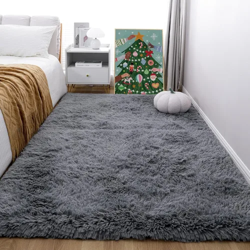 Miniatura 25 de KCHOWUA Alfombras Esponjosas y Peludas de Unicornio para Dormitorio de Niñas, 3x5 pies Lavable Antideslizante Alfombra de Área Shag Peluda para Sala