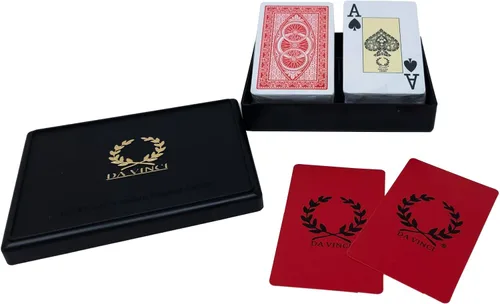 Miniatura 2 de DA VINCI Ruote - Juego de cartas italianas 100% de plástico, 2 cubiertas, tamaño puente, índice grande