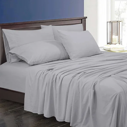 Miniatura 251 de ROYALE LINENS Juego de sábanas Cal King de 4 piezas, ropa de cama de microfibra suave cepillada de 1800 hilos, 1 sábana bajera, 1 sábana encimera, 2