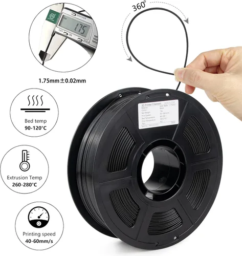 Miniatura 4 de ASA Filamento 1.75mm, resistente a UV, lluvia y calor, filamento duradero para impresora 3D, sin deformación, sin olor ni humos - Perfecto