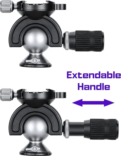 Miniatura 4 de Leofoto Cabezal de bola MH-35 de 1.378 in, con control de manillar, compatible con arca, ideal para tiro al blanco